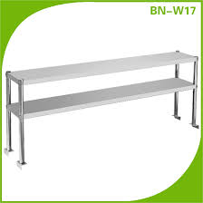 Stainless steel kitchen wire shelving units with rattan basket via kinggeorgehomes.com. Stainless Steel Worktable Overshelf Over Counter Shelving Unit Buy Stainiless Steel Overshelf Worktable Overshelf Table Over Shelf Product On Alibaba Com