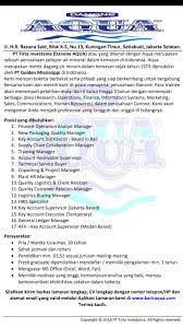 Viimeisimmät twiitit käyttäjältä loker pt area bekasi karawang (@lokerptdotcom). Lowongan Kerja Pt Tirta Investama Danone Aqua Home Facebook