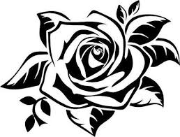 Rose 4 Vinyl Decal Vinyl Decal Rose Stencil Black Silhouette Stencils