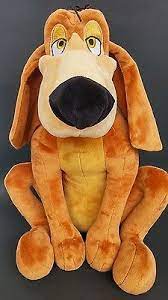 Disney Cinderella Bruno Bloodhound Dog Brown Stuffed Animal Plush Toy Doll Lg Feltro