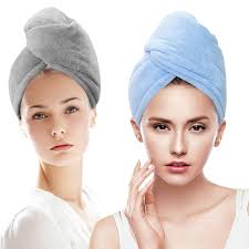 Amazon.com : SURPRISE PIE 2 Pack Women Microfiber Hair DryingTowel Wrap,  Super Absorbent Anti-frizz Head Turban Towel for Wet, Long,Curly Hair (Blue  and Grey) : Beauty & Personal Care