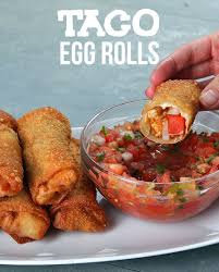 Taco Egg Rolls Food Appetizer Recipes Fusion Food