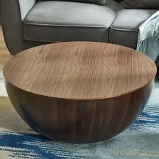 Round Drum Coffee Table With Storage Walnut Bowl Shaped Coffee Table In 2020 Sectional Coffee Table Round Drum Coffee Table Coffee Table