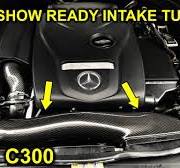 CARBON FIBER air tube installed on a Mercedes C300 (W205) 2015+