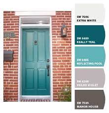 Your stately brick home might look a bit out of place with a bright birds egg blue front door. I Just Spotted The Perfect Colors Exterior Door Colors Painted Front Doors House Front Door