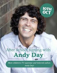 Come meet children's TV superstar and beloved author, Andy Day! ​Andy will  be signing copies of his BRAND-NEW picture book
