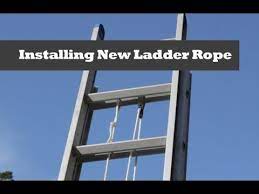 Adding New Rope To A 24 Extension Ladder Re Rope A Ladder How To Repair A Ladder Youtube