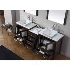View our collection of double bathroom vanities, all on sale now with free shipping. Bathroom Vanities 78 Dior Double Sinks Bathroom Vanity Set In Multiple Finishes With Countertop By Virtu Usa Kitchensource Com