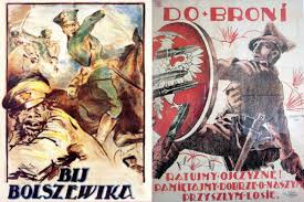 En plakat z programem obchodów w gminach powiatu wołomińskiego. 100 Lecie Bitwy Warszawskiej Prawdziwa Historia Cudu Nad Wisla Nczas Com