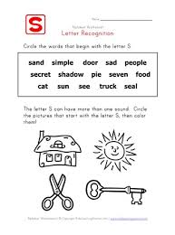 Crafts help kids show their creative side. Letter S Words Recognition Worksheet All Kids Network