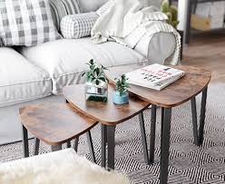 Fun Shape Nesting Coffee Table With Unique Industrial Design For Living Room Vasagle In 2020 Coffee Tables For Sale Coffee Table End Tables For Sale