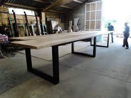 artmeta table xxl en acier et bois massif live edge de 6 2 metres table a manger metal table table bois