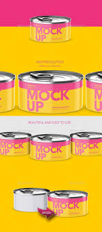 Tuna Fish Can Mockup High Angle Mockup Tuna Packaging Mockup