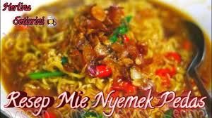Jika sudah matang, matikan kompor dan tuangkan ke piring. Resep Mie Nyemek Pedas Youtube