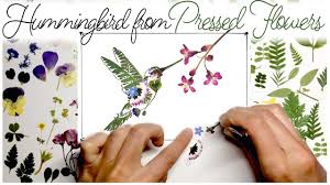 Ellie uses only real flowers and plant materials in her original pressed flower art. Art From Pressed Flowers Hummingbird With A Flower Handmade Gift Idea With Natural Objects Youtube