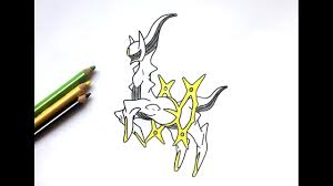 To draw arceus, start by drawing its head, which has a long, wavy tail coming off the back and 2 horns on the sides. Dessin Arceus Pokemon Youtube