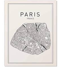 Paris Map Print Paris Map Map Art Map Of Paris City Map Wall Art Paris Map Art France City France Map Print City Map Map Wall Art Franc With Images Paris