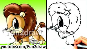 Learn how to draw a cute pet lizard in this how to draw cartoons art video. How To Draw Easy How To Draw A Lion Cute Draw Animals Fun2draw Online Art Tutorials Youtube