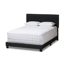 Aingoo full size bed frame platform with headboard and stable metal slats mattress base boxspring replacement, black full size bed frame with all parts and tools included sturdy double bed frame is the perfect platform to hold the standard size mattress (sold separately) Baxton Studio Brookfield Contemporary Dark Gray Fabric Upholstered Queen Size Bed 28862 7399 Hd The Home Depot