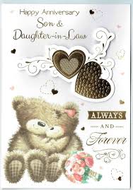 Happy anniversary to the sweetest couple, my beloved son and daughter in law. Celebrations Occasions Son And Daughter In Law Anniversary Card Embossed With Hearts Globalgym Parsberg Com