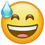 Grinning Face With Sweat Emoji On Whatsapp 2 19 352 Face Smiling Eyes Sweat