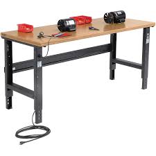 Open Leg Work Bench Adjustable Height 72 W X 36 D Shop Top Safety Edge Workbench Adjustable Adjustable Height Workbench Workbench Garage Workbench Plans