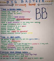 In Honor Of Big Brother Premiering Tonight Here S The Drinking Game My Friend And I Made Last Year R Bigbrother