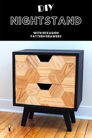 We love how the contrasting lines give this nightstand a lot of character. Mid Century Nightstand With Hexagon Drawers Diy Montreal