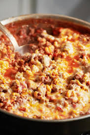 2 cups elbow macaroni ; One Skillet Cheesy Beef And Macaroni Recipe The Mom 100