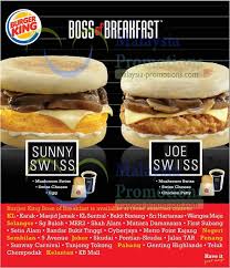 Caltex, maybank & burger king setia alam 2 km. Burger King New Sunny Joe Swiss Burger Breakfast Hours 27 May 2013