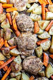 The color of the broth was grey/tan and the potatoes had grey spots all over. Baked Boneless Chicken Thighs Potatoes Carrots Wonkywonderful
