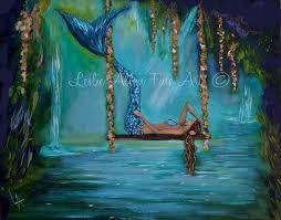 Mermaid Art Print Mermaid Painting Mermaid Wall Art Relaxing Etsy Mermaid Painting Mermaid Wall Art Mermaid Paintings Acrylic