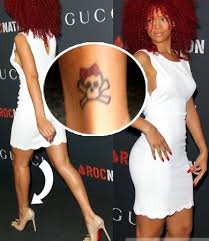 Riri has opted for a falcon on her right. Pictures Rihanna Tattoos Rihanna Cute Skull Ankle Tattoo