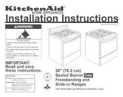 kitchenaid range 9755235 user guide