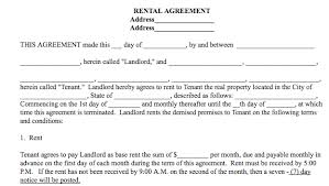 basic rental agreement in a word document for free
