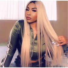 The natural curls lok more attractive with this. Ombre Black Root 613 Blonde Color Wig Straight Wig Honey Blonde Lace Front Wig Uglam