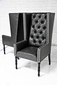 Ultra Tall Mod Wing Dining Chair In Faux Black Leather Room Service Store Leather Living Room Furniture Modern Dining Chairs Living Room Sets Furniture