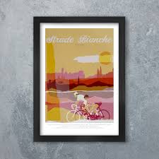 Stampa poster ciclistico Strade Bianche - Etsy Italia