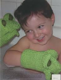 Patrón de tejido Noni 503 Toalla de rana y marionetas de baño para  estropajos para niños