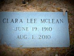 Clara Lee McLean (1910-2010)
