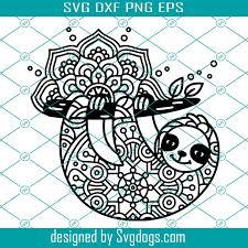 Download Hanging Sloth Mandala Boho Zentangle Svg Design Cute Lazy Svg Sunday Svg Svgdogs