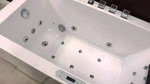 Acrylic center drain corner alcove whirlpool bathtub in white specification. Ariel Platinum Am154jdtsz Whirlpool Bathtub Youtube