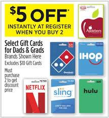 The costco ones might be better. Expired Dollar General Buy 2x Select Gift Cards Get 5 Off Netflix Sling Tv Hulu Ihop Applebee S Domino S Gc Galore