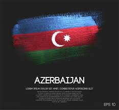 Symbol for the ongoing development of azerbaijani culture. Aserbaidschan Flagge Gemacht Von Glitter Sparkle Brush Paint Vector Premium Vektor