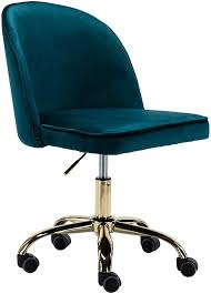 amazon com tufted task chair home computer desk chair dm furniture soft fabric padded swivel chair adjustable heig office chair velvet office chair teal chair