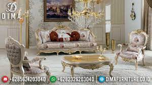 Kursi Sofa Tamu Mewah New Sofa Mewah Classic Kursi Tamu Jepara Gold Duco Df 1218 Modern Furniture Sofas Leather Sofa Living Room Living Room Sofa Design