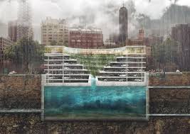 Pop Up Concept Is A Floating Parking Garage With Moving Water Reservoir And Green Space 6sqft