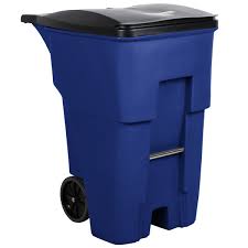 Whether you need a trash can in your kitchen, bathroom or home office, size matters. 95 Gallon Blue Rollout Trash Can W Lid Rubbermaid Brute