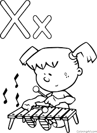 100% free animals playing musical instruments coloring pages. Girl Playing Xylophone Coloring Page Coloringall