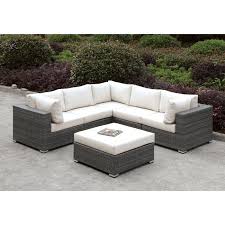 Peters 5 Piece Sectional Collection With Cushions In 2020 Outdoor Sofa Patio Sectional Contemporary Outdoor